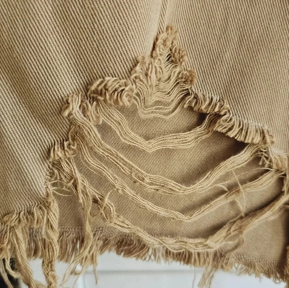 Sierra by Joie Rucker Distressed Bermuda Shorts Khaki Sahara Brown size XL 29 - Picture 5 of 8